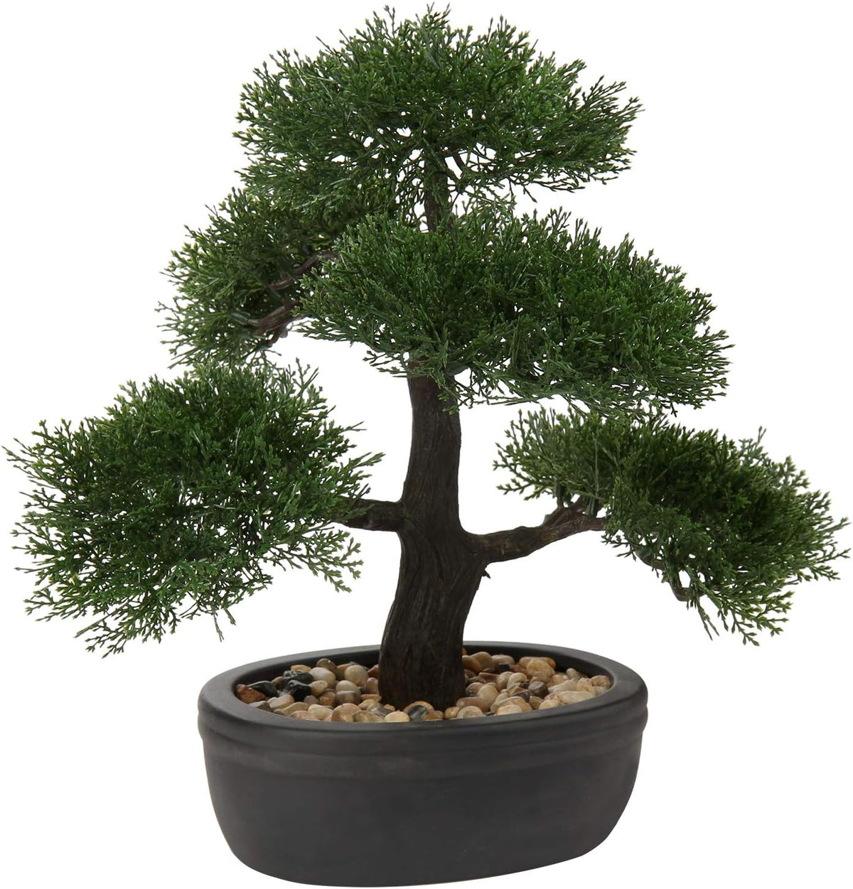 Artificial Bonsai Tree Juniper Faux Plants Indoor Small Fake Plants Decor with Black Plastic Pots