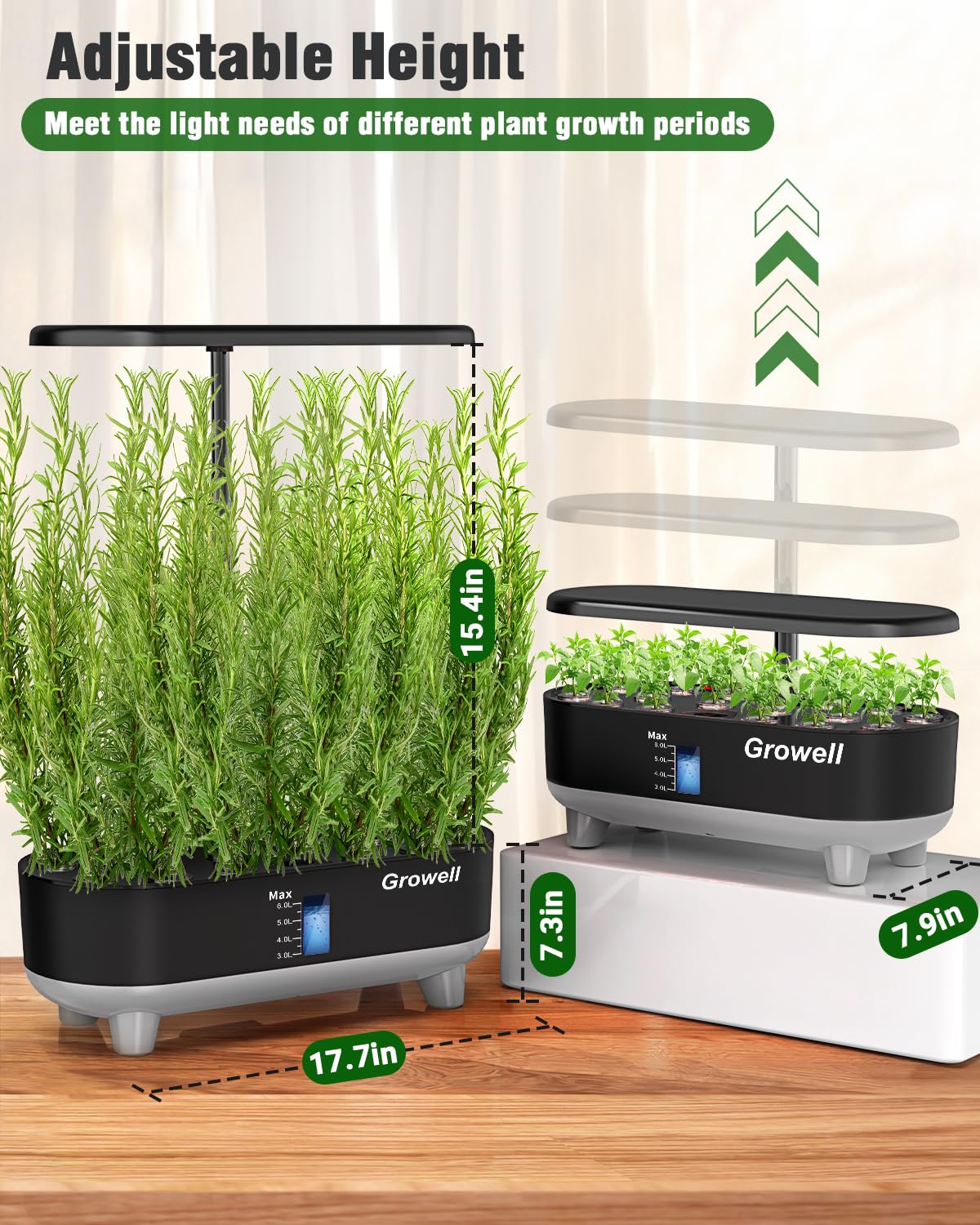 Growell Hydroponics Growing System Kit, 16 Pods Indoor Garden with 28W Full Spectrum LED Grow