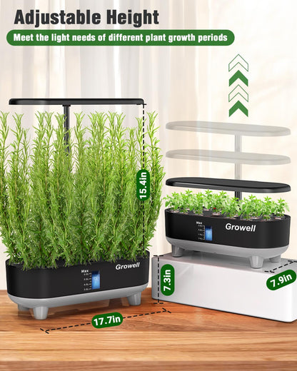 Growell Hydroponics Growing System Kit, 16 Pods Indoor Garden with 28W Full Spectrum LED Grow