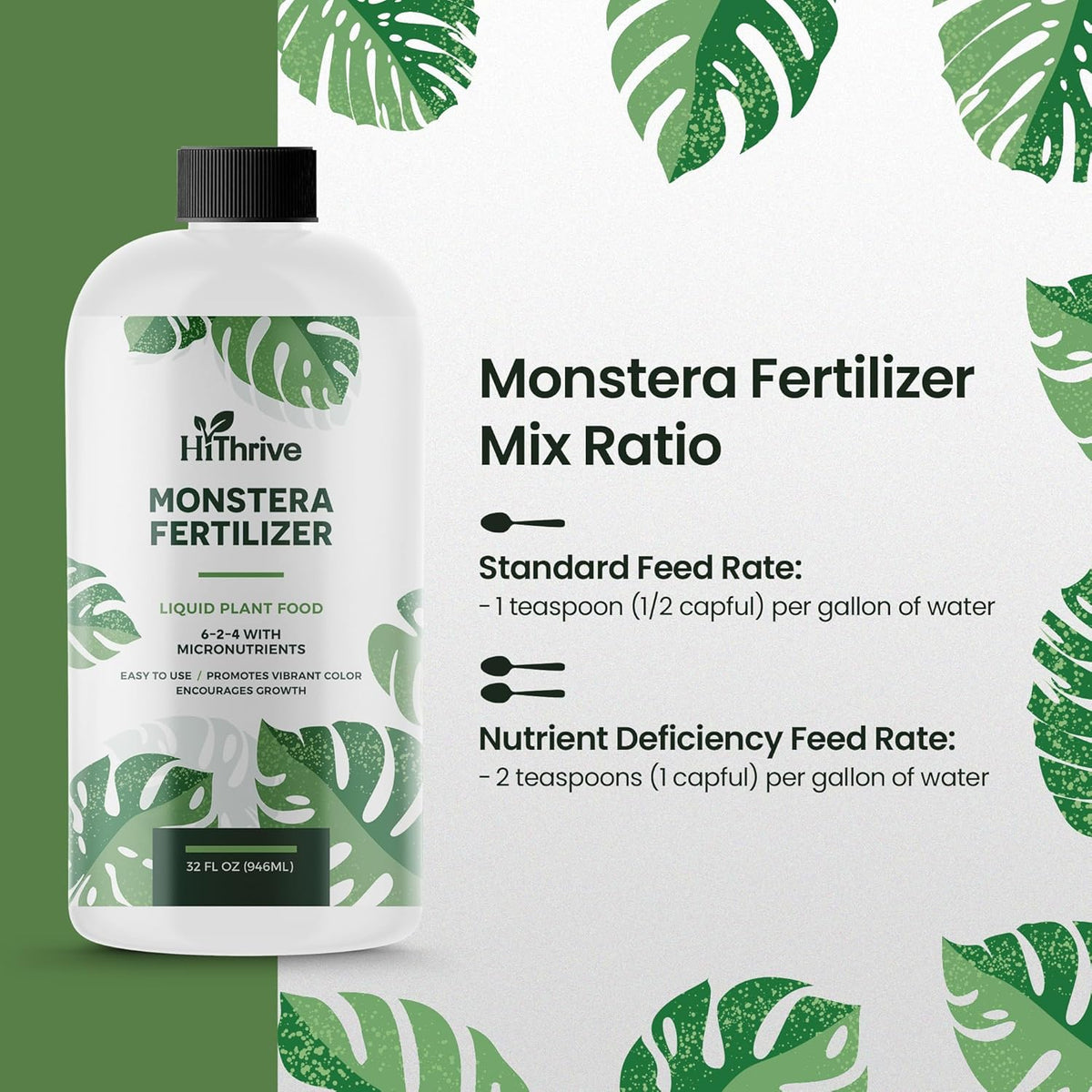 32oz Monstera Plant Food - Makes 192 Gallons of Monstera Fertilizer, Liquid Indoor Plant Fertilizer