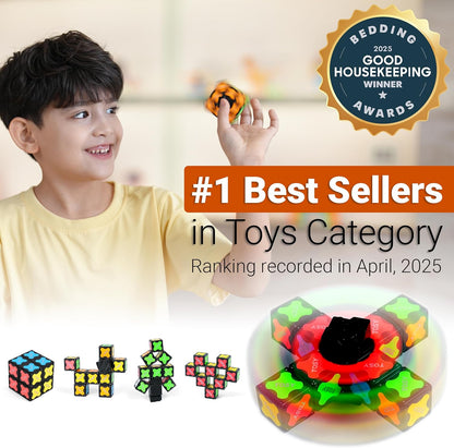 TOSY Magnet Fidget Spinner Mini - 8 Blocks, 3 in 1 Toy: Transformable Fidget Spinner, Infinity