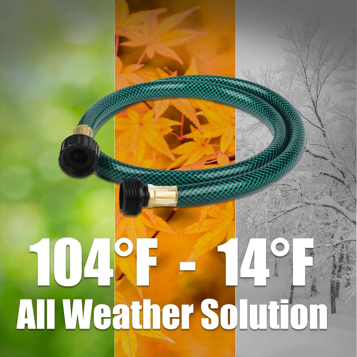 Garden Hose Leakproof for Gardener: 1/2” PVC Water Hoses with GHT Fittings - 4 FT No Kink and