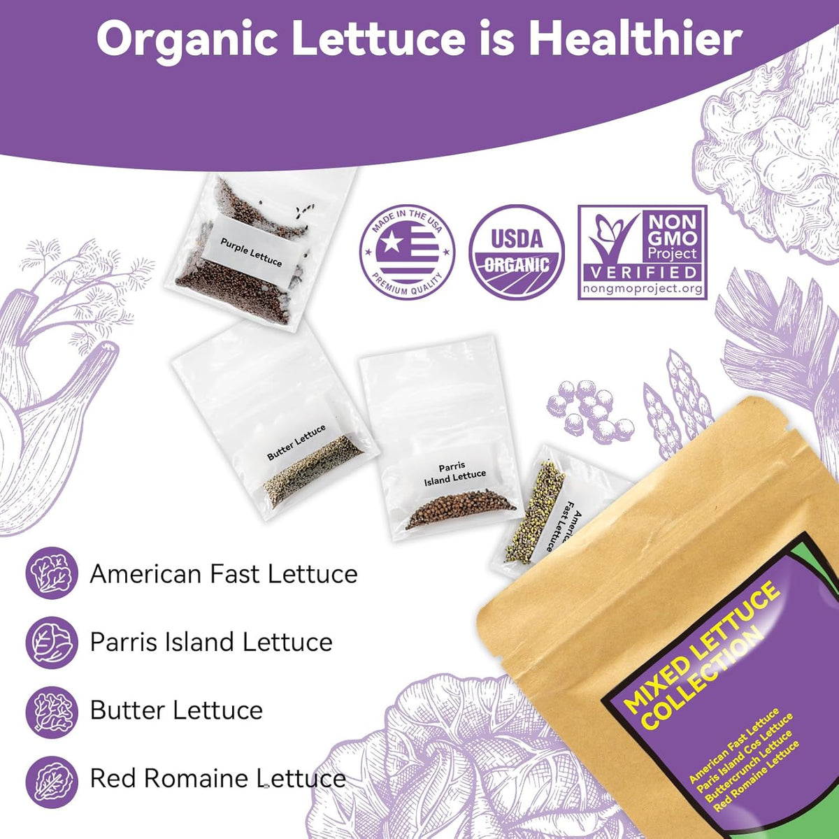 inbloom Salad Romaine Lettuce Seed Pod Kit for AeroGarden, Ahopegarden Hydroponics Growing System