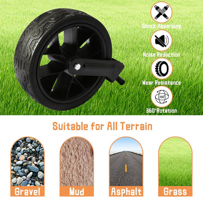 PENSUN 3-in-1 Foldable Wagon Convert to Bench, Collapsible Beach Wagon with Dual Wheel Sets