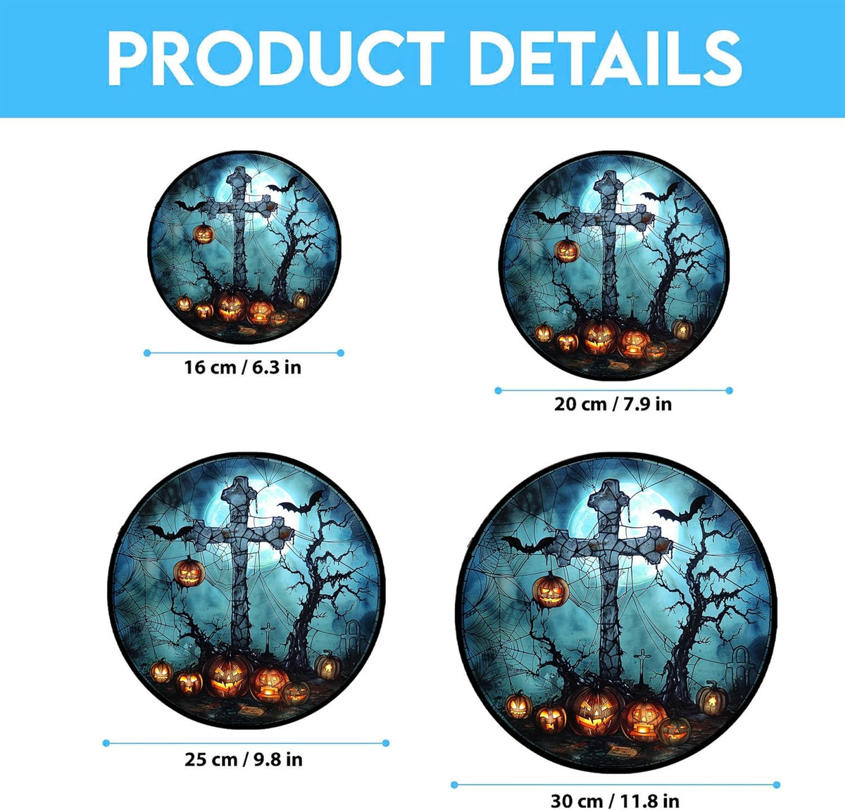 Halloween Crow Cross Suncatcher Stained Glass Window Hanging Handmade Stained Glass Suncatchers