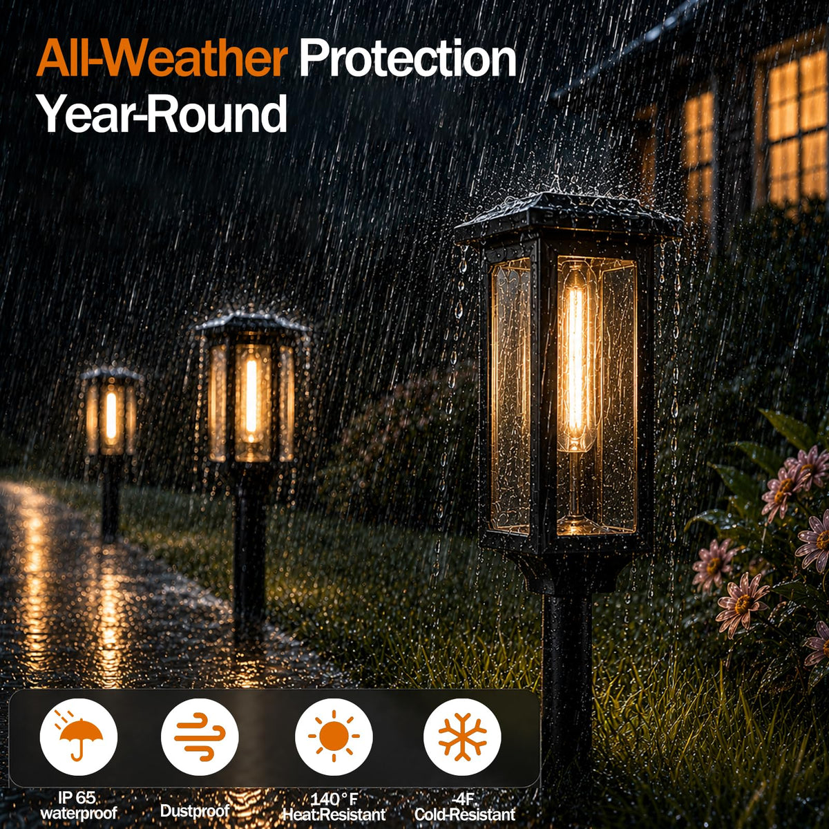 Tenmiro Solar Pathway Lights Outdoor 8 Pack, Bright Solar Garden Lights
