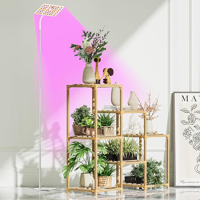 KINGPLUS Grow Lights with Stand, Full Spectrum Growing Light for Indoor Plants, 120 LEDs, 4
