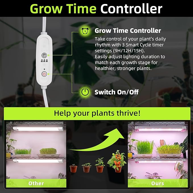 Hlite 16inch Adjustable Full Spectrum Plant Growing Lamps- Linkable Grow Lights for Indoor Plants