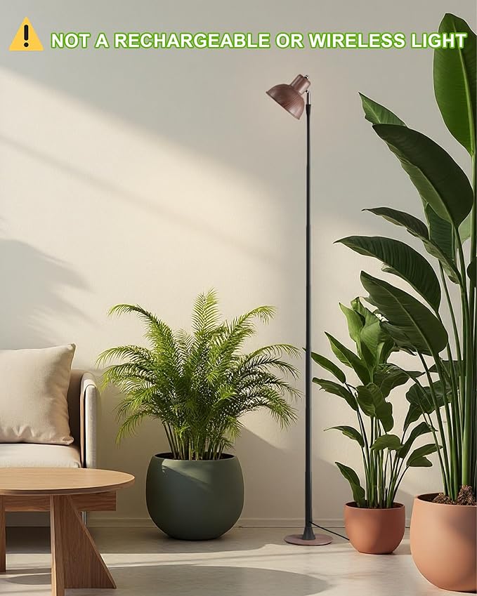 yadoker Plant Grow Light for Indoor Plant, Walnut Wood Grain LED Grow Light,Elevating Plant