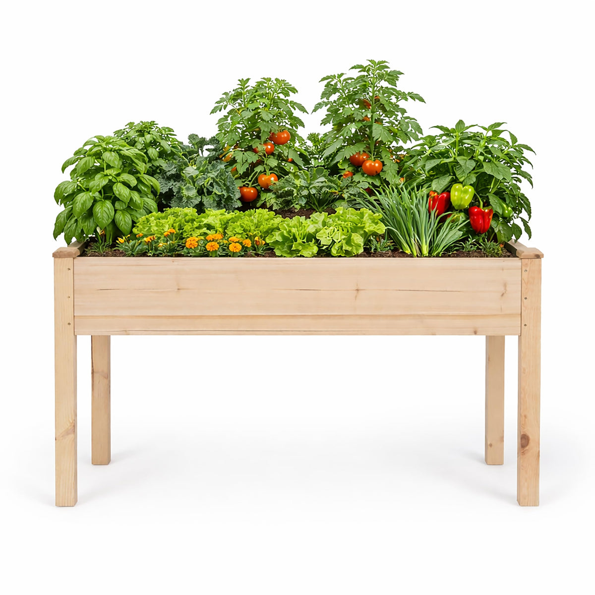 Backyard Expressions Wooden Raised Garden Bed | 48" x 24" x 30" Elevated Planter Box with Included
