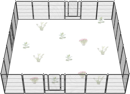 FXW Garden Fence Outdoor for The Yard – 40in(H) x 54.7ft(L) Heavy Duty Metal Animal Barrier for Dog