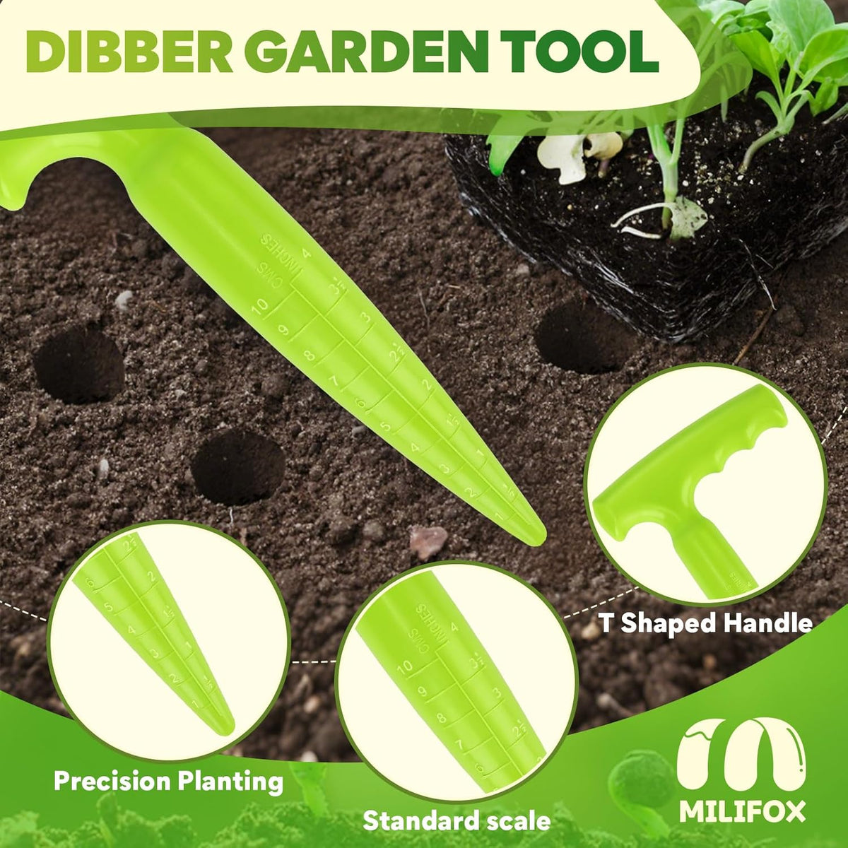 Seed Planter Tool, 6.9" Dibber Garden Tool, Plastic Dibbler Tools for Planting, Seed Dispenser