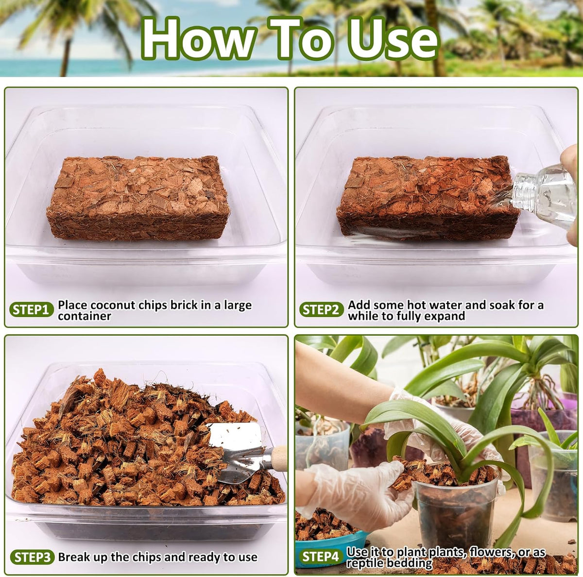 Legigo 1.1 LB Coco Husk Chips for Plants- 100% Organic Coconut Coir Chips Brick with Low EC & PH