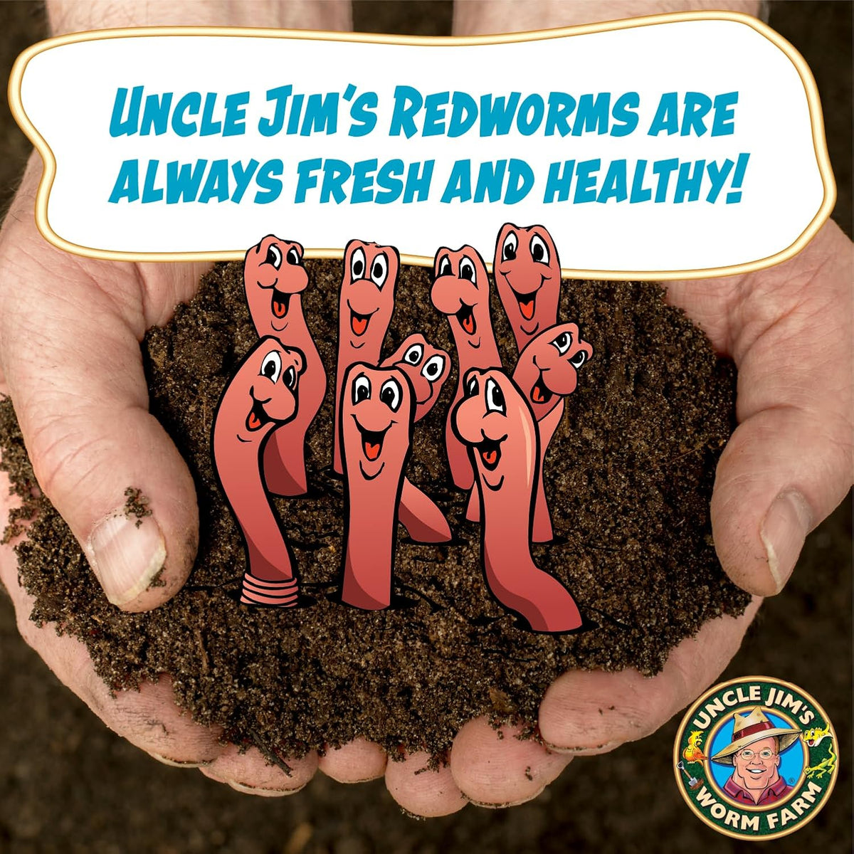 Uncle Jim's Worm Farm 1000 Count Red Wiggler Composting Worms Mix for Garden Soil or Fishing | Pack