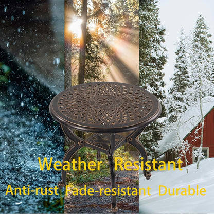 Cast Aluminum Outdoor Side Table,Small Patio Table,Outdoor Coffee Tables for Patio,Garden,Balcony