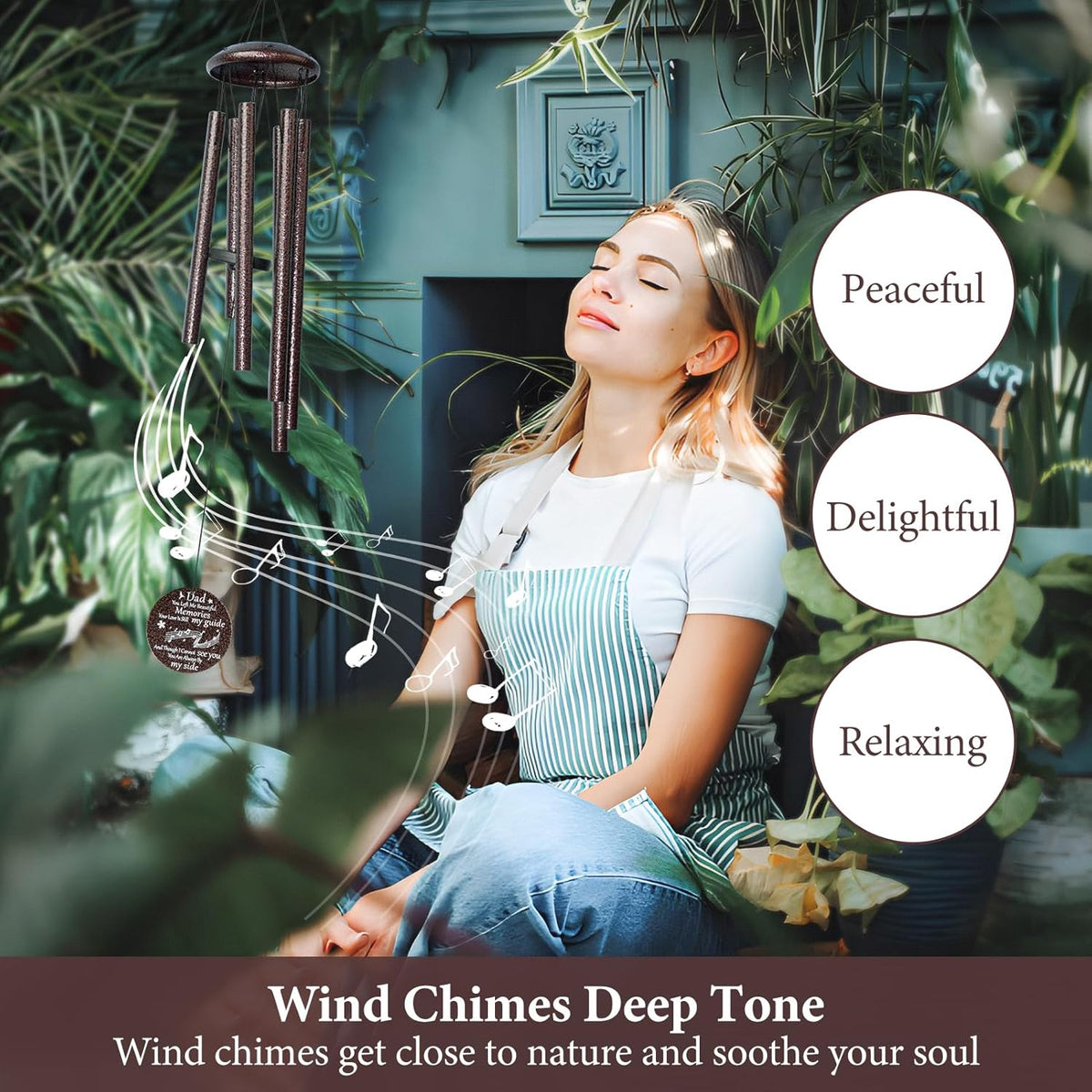Memorial Gifts for Loss of Dad, 25'' Memorial Wind Chimes for Loss of Father, Sympathy Gifts for
