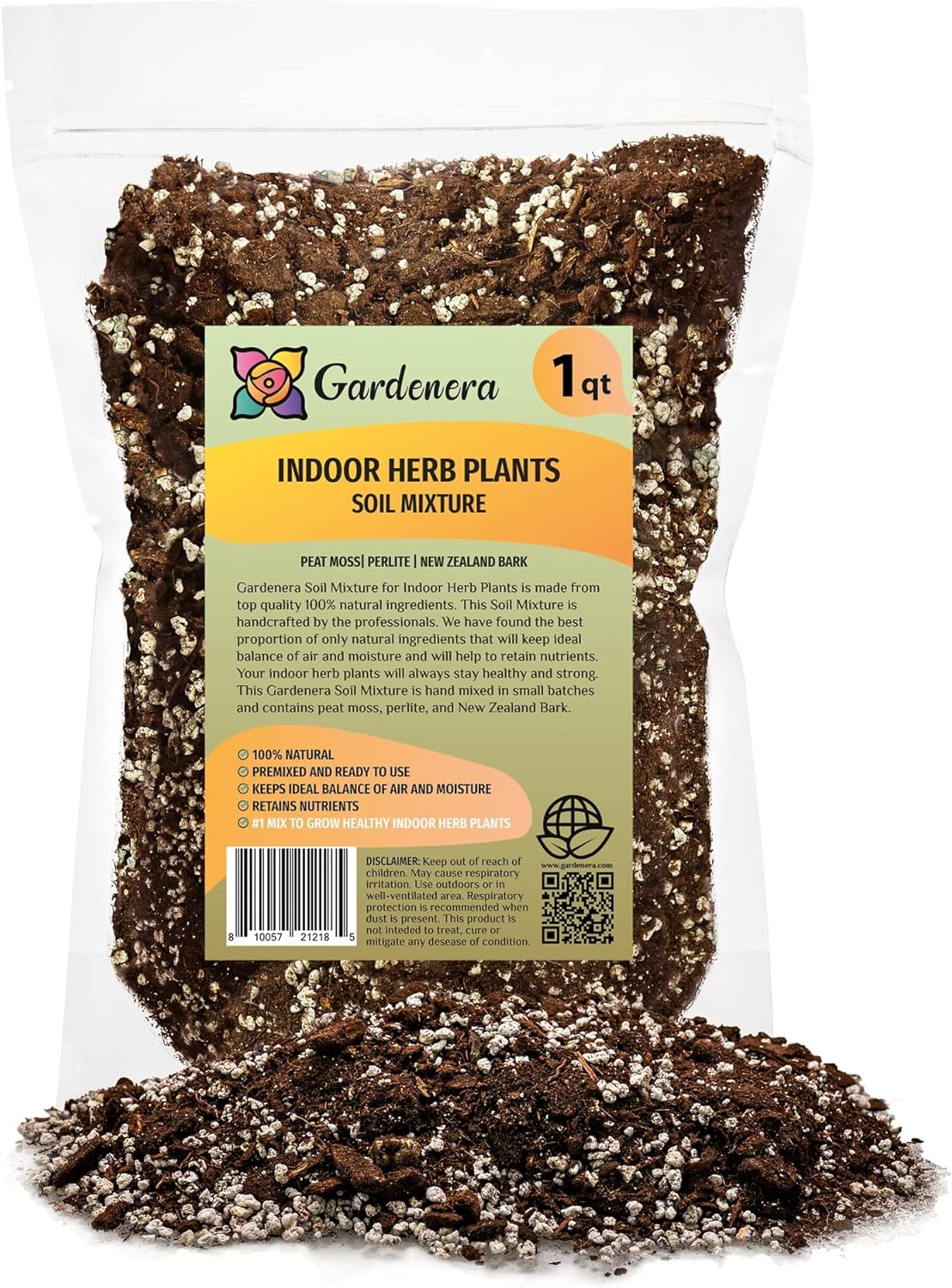 Gardenera Indoor Herb Planters Soil - Specially Blended Soil for Planting and Growing Kitchen Herbs