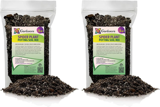 GARDENERA Premium Spider Plant Potting Soil Mix (2 Bags of 5 Quart)