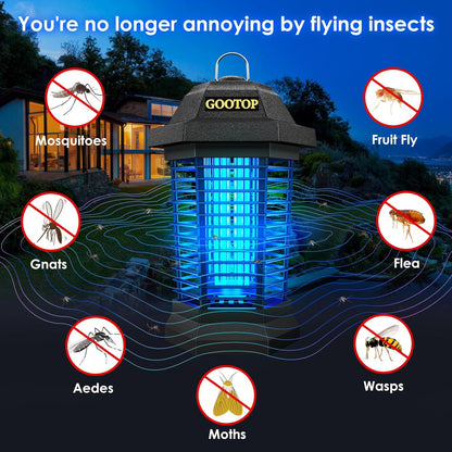 GOOTOP Bug Zapper Outdoor, Mosquito Zapper, 3 Prong Plug in Electric Fly Zapper, Mosquito Killer