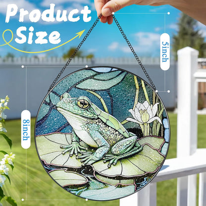 Stained Glass Window Hanging, Stained Glass Suncatcher, Frog Sun Catcher, Window Hanging Decor