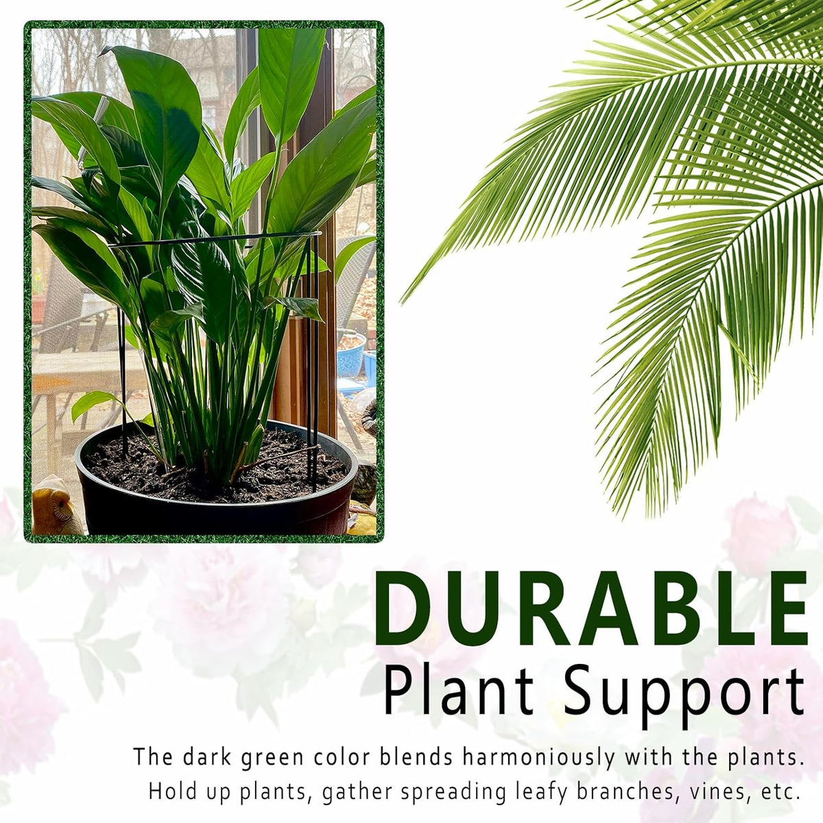 6 Pack Plant Support Stakes, Metal Monstera Plant Support Stakes for Indoor Plants, Large Garden