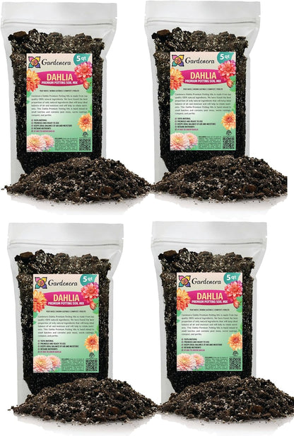 Gardenera Premium Dahlia Potting Soil Mix - Ideal for Growing Vibrant and Healthy Dahlias - 20 Quart