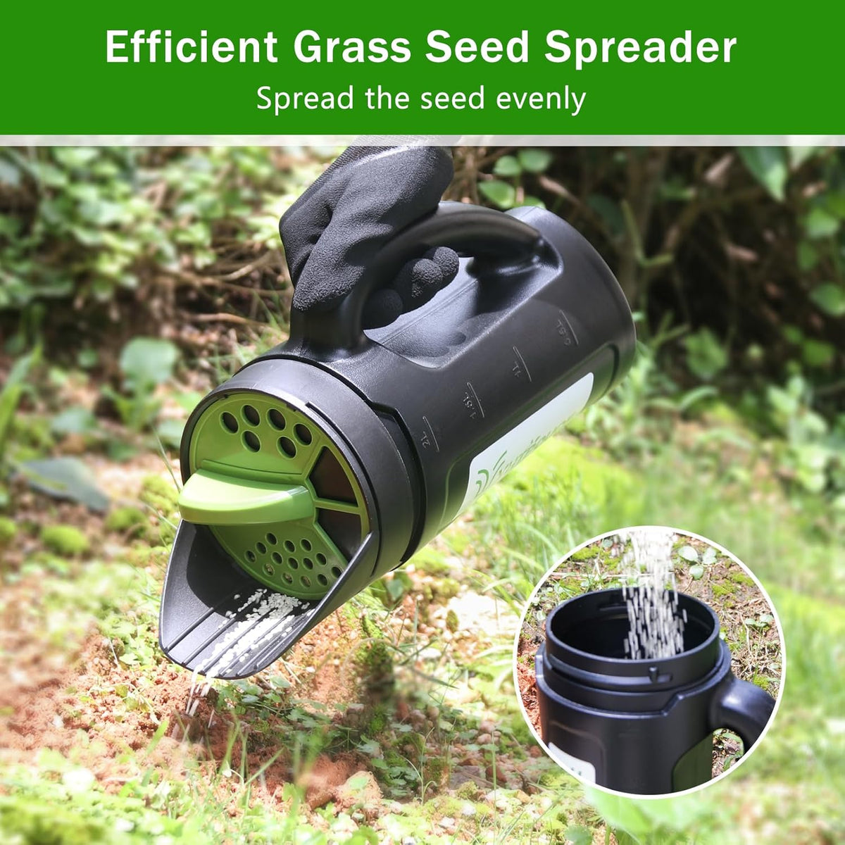 Hand held Spreader, Seed Spreader for Ice Melt, Grass Seed, Fertilizer Lawn and Garden. Multiple