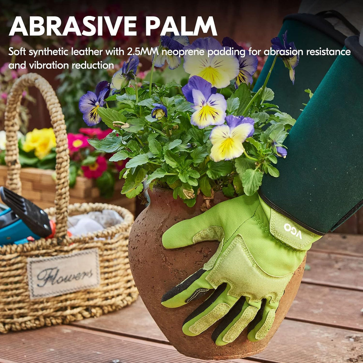 Vgo... Gardening Gloves Ladies,Safety Work Gloves,Long Sleeves Gauntlet,Puncture
