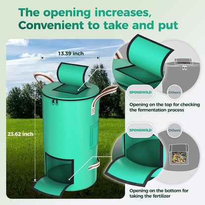 Reusable Garden Yard Waste Bag – 14 Gallon Breathable Thickened Reusable Lawn Bag, with 4 Handles