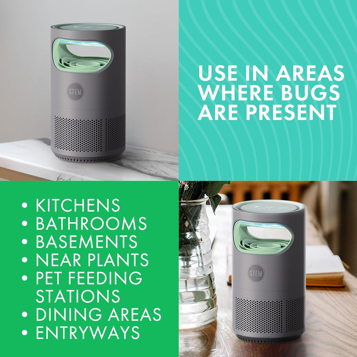 STEM Flying Insect Fan Trap for Indoor Bug Control, Attracts Mosquitoes, Fruit Flies, and House