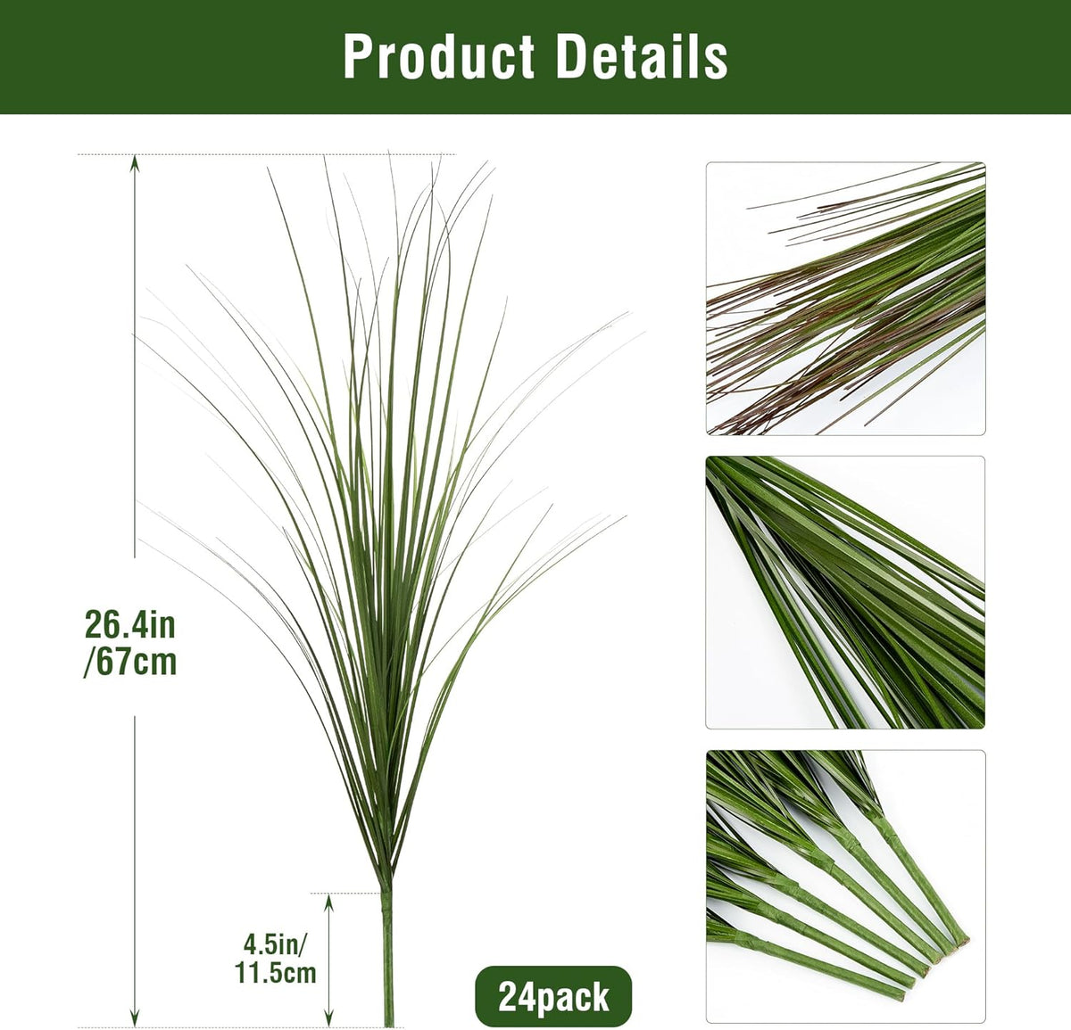 24PCS Fake Plants Artificial Wheat Grass Greenery Plastic Plants Fake Grass Artificial Plants for