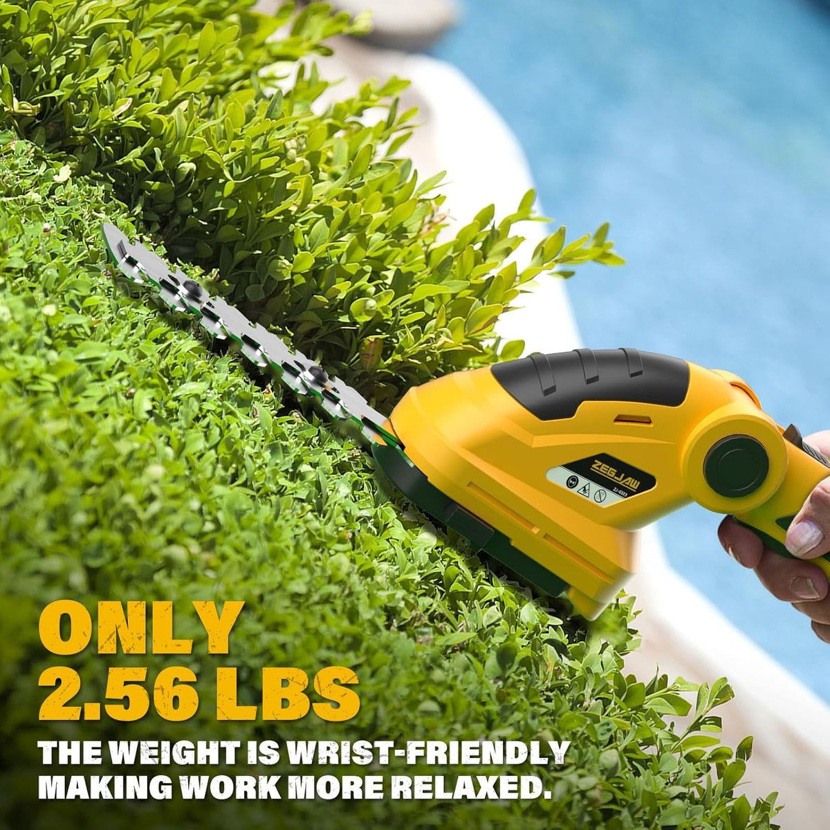 7.2V Cordless Hedge Trimmer & Grass Shears, 2 in 1 Electric Handheld Shrub Trimmer, Lightweight