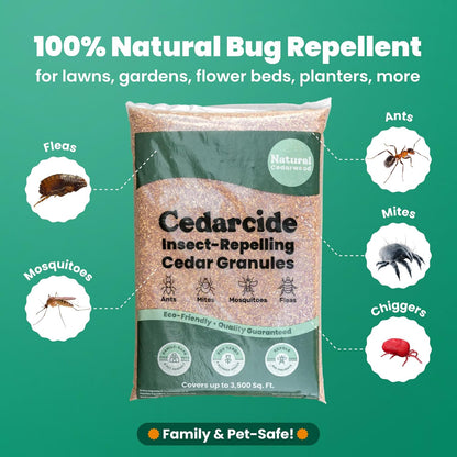 Cedarcide Lawn, Home & Garden Cedar Granules | Repels Fleas, Ticks, Ants & Mosquitoes | Smells