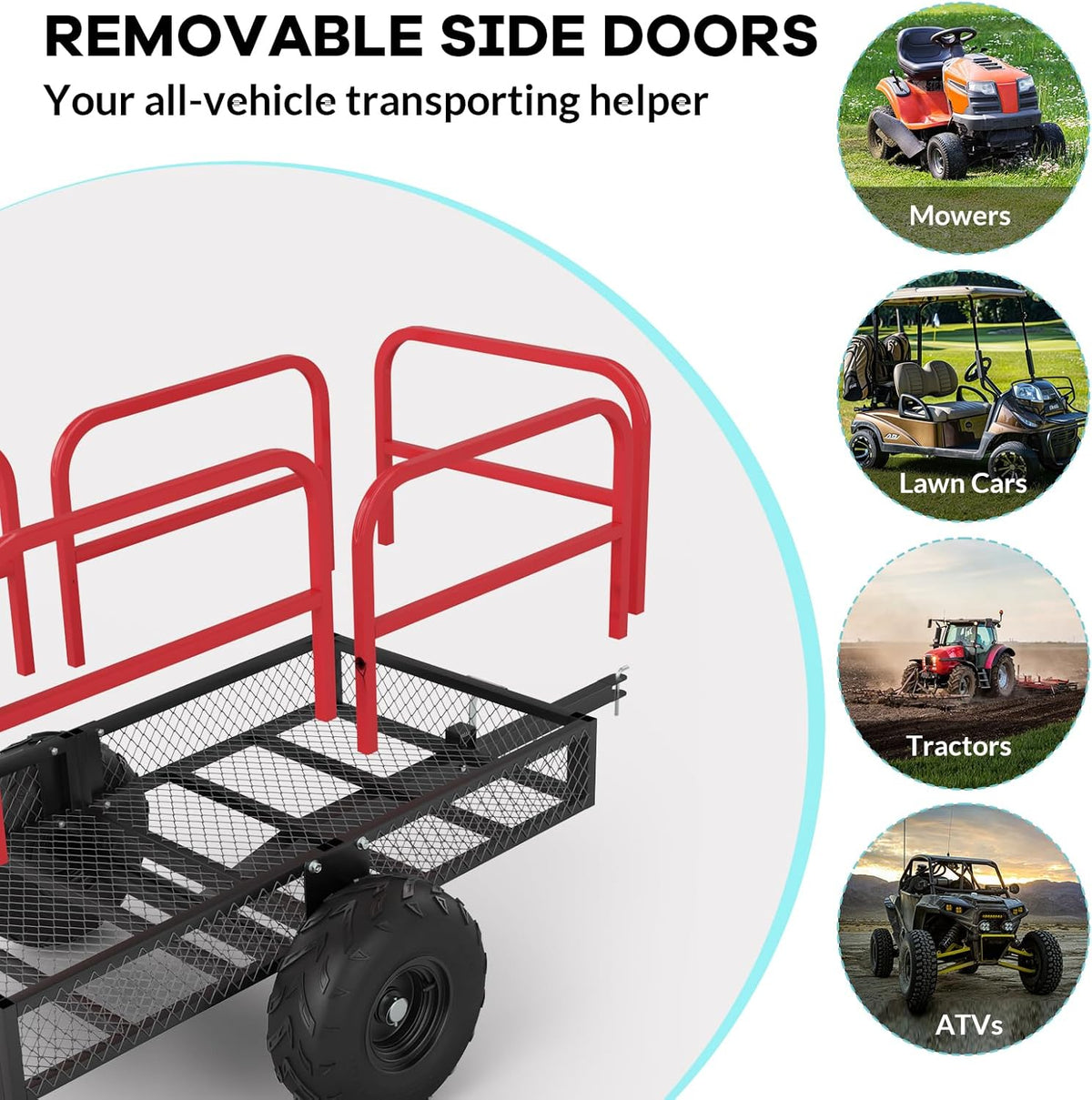 GAOMON Heavy Duty Utility Cart Cargo Trailer, 1700 Lbs 15 Cubic Feet, Yard Utility Trailer with