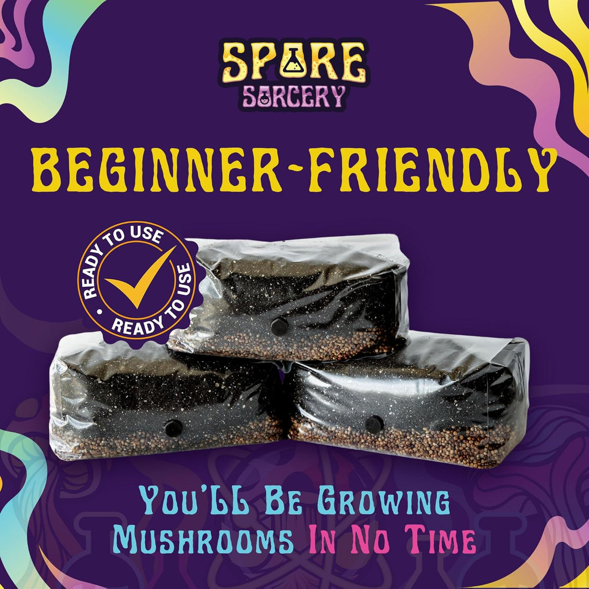 6 LB All-in-One Mushroom Grow Bag: Up to 48oz of Mushrooms! Nutrient-Enhanced, Injection Port, Just