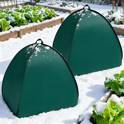 2 Pcs Pop Up Shrub Covers Frost Protection Tent, 30" x 28" x 28" Winter Plant Cover Freeze