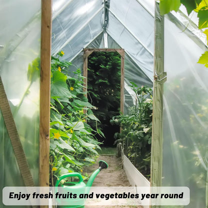 6 Mil Clear Greenhouse Plastic Sheeting,9.8FTx14.8FT Transparent Plastic Film for Greenhouse