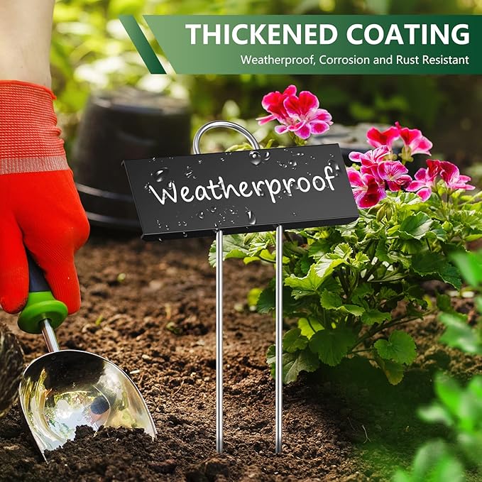 STARTOSTAR 50-Pack Metal Plant Labels Weatherproof Garden Markers,Height 10.6'', Label Area 3.5''X