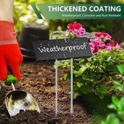 STARTOSTAR 50-Pack Metal Plant Labels Weatherproof Garden Markers,Height 10.6'', Label Area 3.5''X