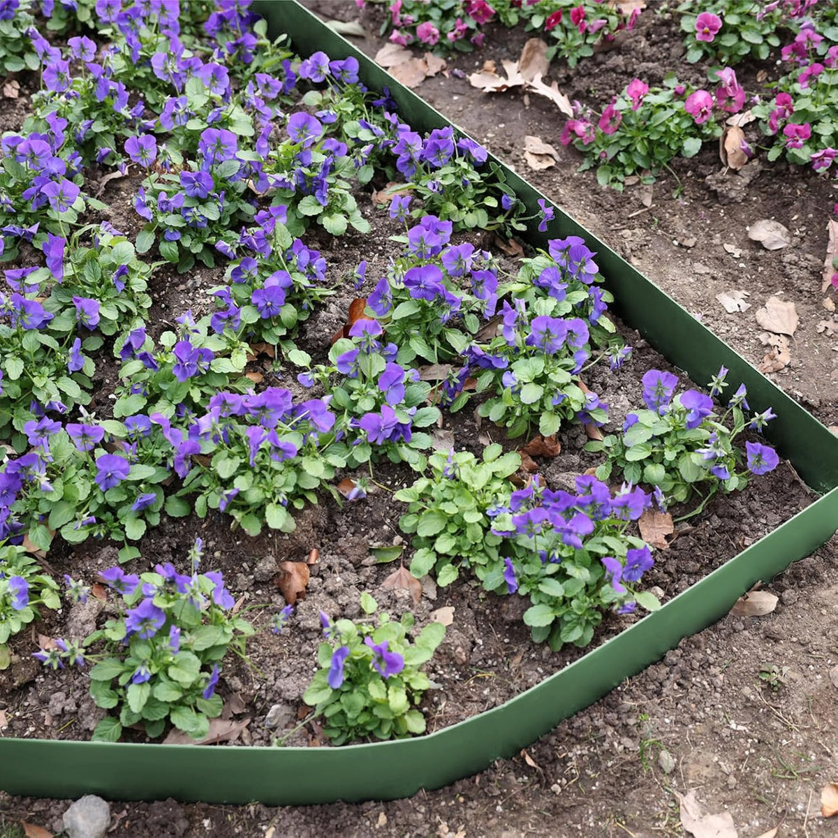 10-Pack Galvanized Steel Landscape Lawn Edging - 4.5 inch Height Green Powder Coated Bendable Metal