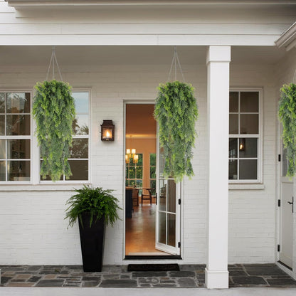 RECUTMS 3 Packs Artificial Hanging Plants Fake Plant Faux Boston Ferns Ivy Vines Greenery UV