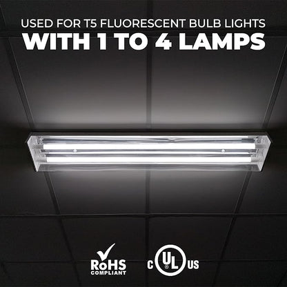 OHLECTRIC Replacement for ICN-4S54-90C-2LS-G (4 Pack) 4 Lamp T5 Fluorescent Electronic Ballast