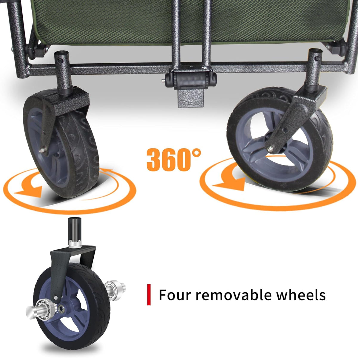 Collapsible Foldable Wagon Cart with Quick-Release Wheels & 2 Seats - Heavy-Duty Utility Wagon