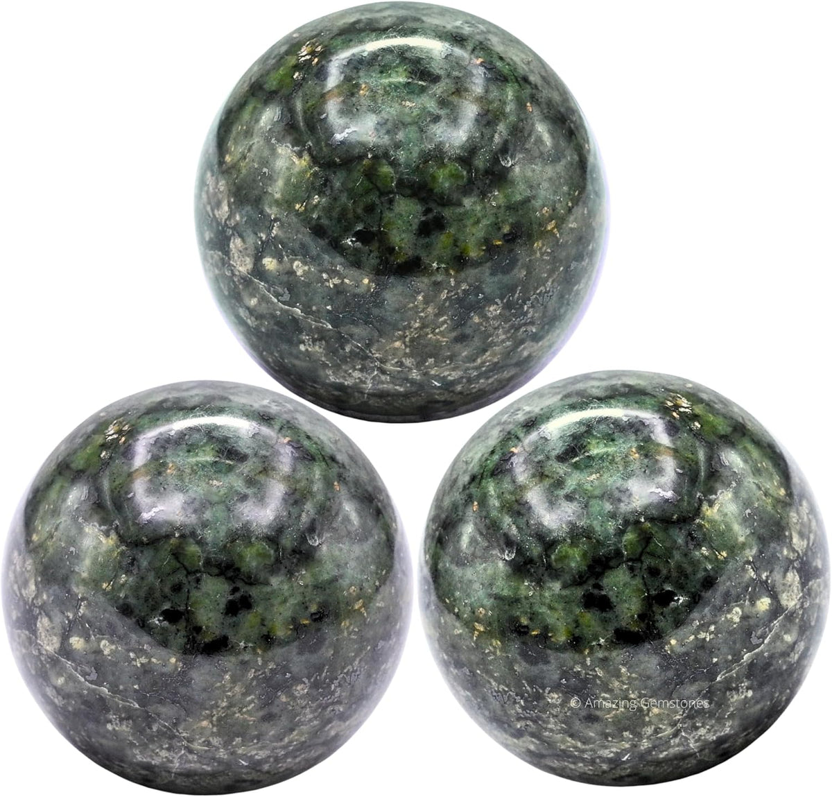 Amazing Gemstone Green Jade Crystal Ball with Stand - 2 Inches Crystal Sphere Meditation Balls for