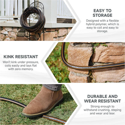 Giraffe Tools Leader Hose 5ft x 5/8", Custom Length, Heavy Duty, No Kink, Flexible, Rubber Garden