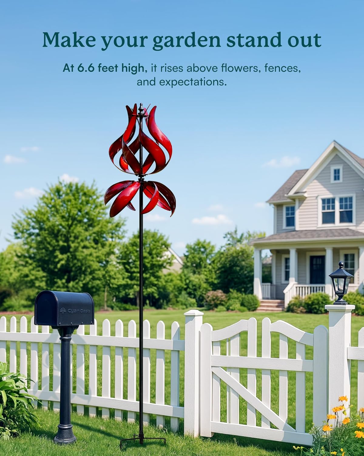 Yard Garden Wind Spinners - Large Outdoor Metal Wind Spinners with Stake, Yard Art Lawn Garden