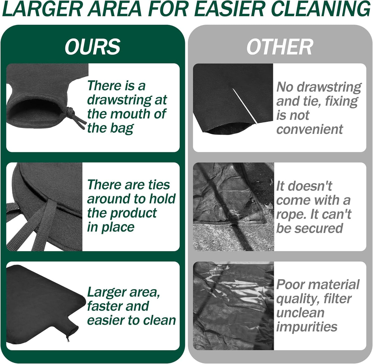 3 x 4ft Dewatering Bags with Drawstring Extra Large Dewatering Filter Bag Silt Oil Sludge Sediment