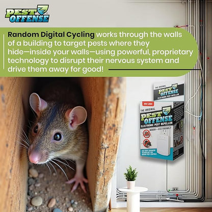 2025 Upgraded PEST OFFENSE New Look Electronic Pest Repeller for Indoor Pest Control of Mice, Rats