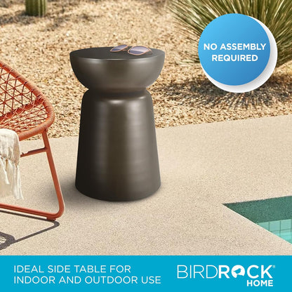 BIRDROCK HOME Metal Decorative Garden Stool and Outdoor Accent Side Table - Modern Industrial Round
