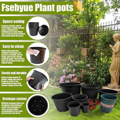 7 Gallon Nursery Pots Plastic Container Injection Molded Pot for Plants Flexible with Drainage